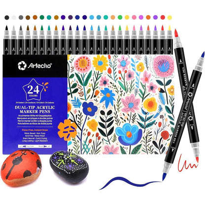 Acrylstifte 24 Farben Dual Tip Marker für DIY Crafts