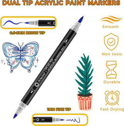 Acrylstifte Set Dual Tip Marker für Rock Painting & DIY Crafts
