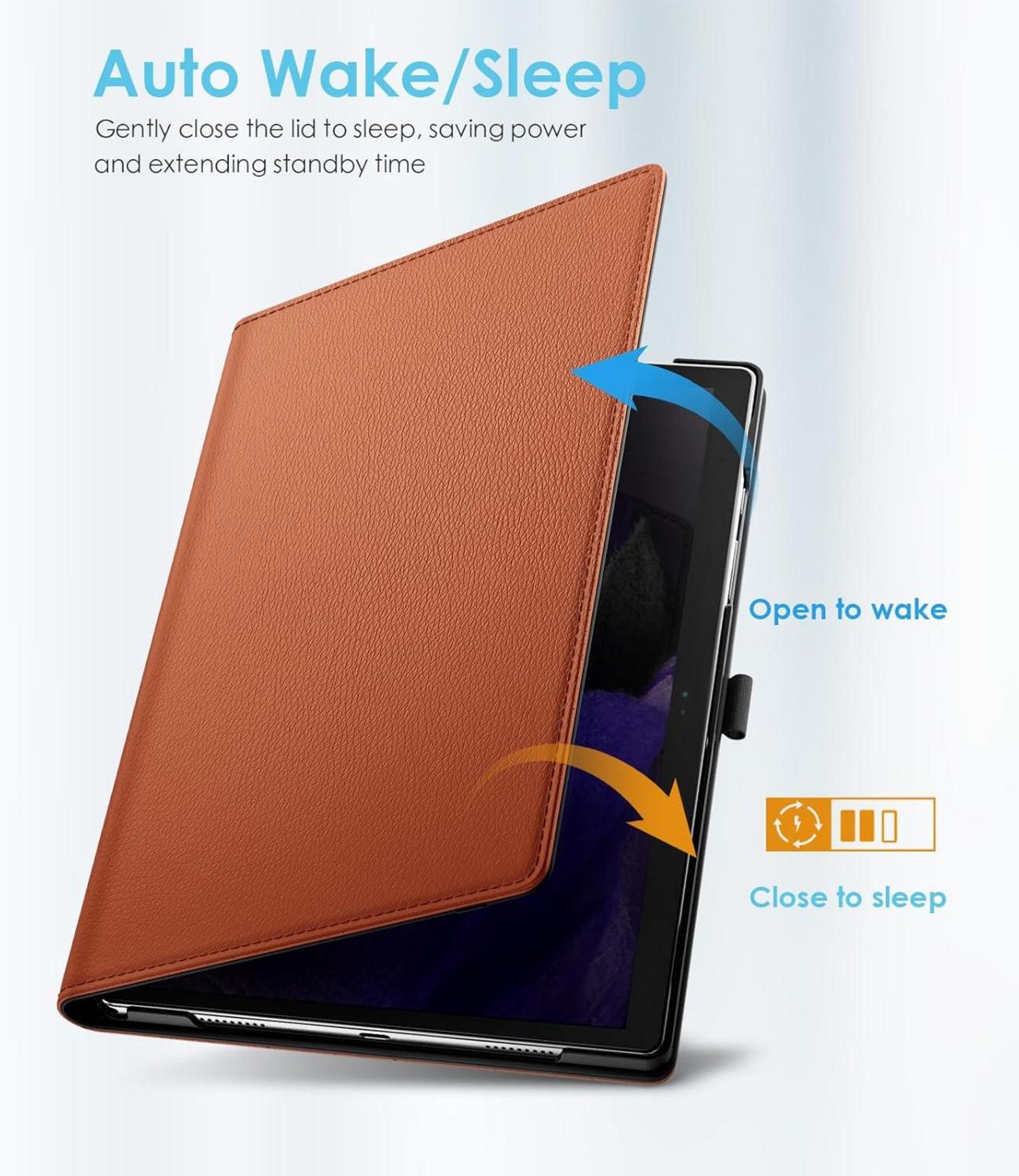 Drehbare Hülle für Samsung Galaxy Tab A9+ 11 Zoll 2023 - Braun