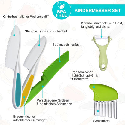 Kinder Sicherheit Küchenmesser Set Obst Gemüse Schneiden Kochen