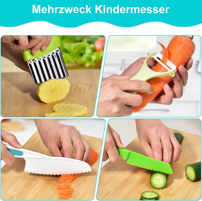 Kinder Sicherheitsmesser Set 5-teilig zum Schneiden von Obst und Gemüse