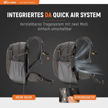 SKYSPER Wanderrucksack 18L Trekkingrucksack Wasserfest mit