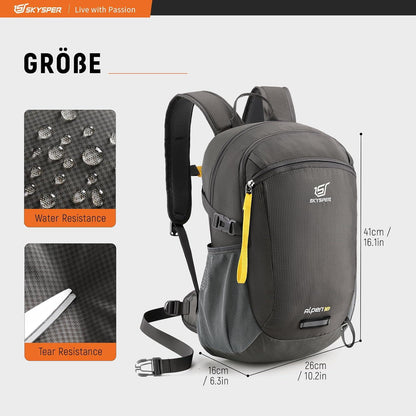 Wanderrucksack 18L Trekkingrucksack mit Rückenbelüftung und Hüftgurt