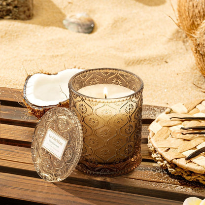 Island Coconut Duftkerze 170g natürliche Sojawachs Kerze 40h-Wohlfühl-Aroma