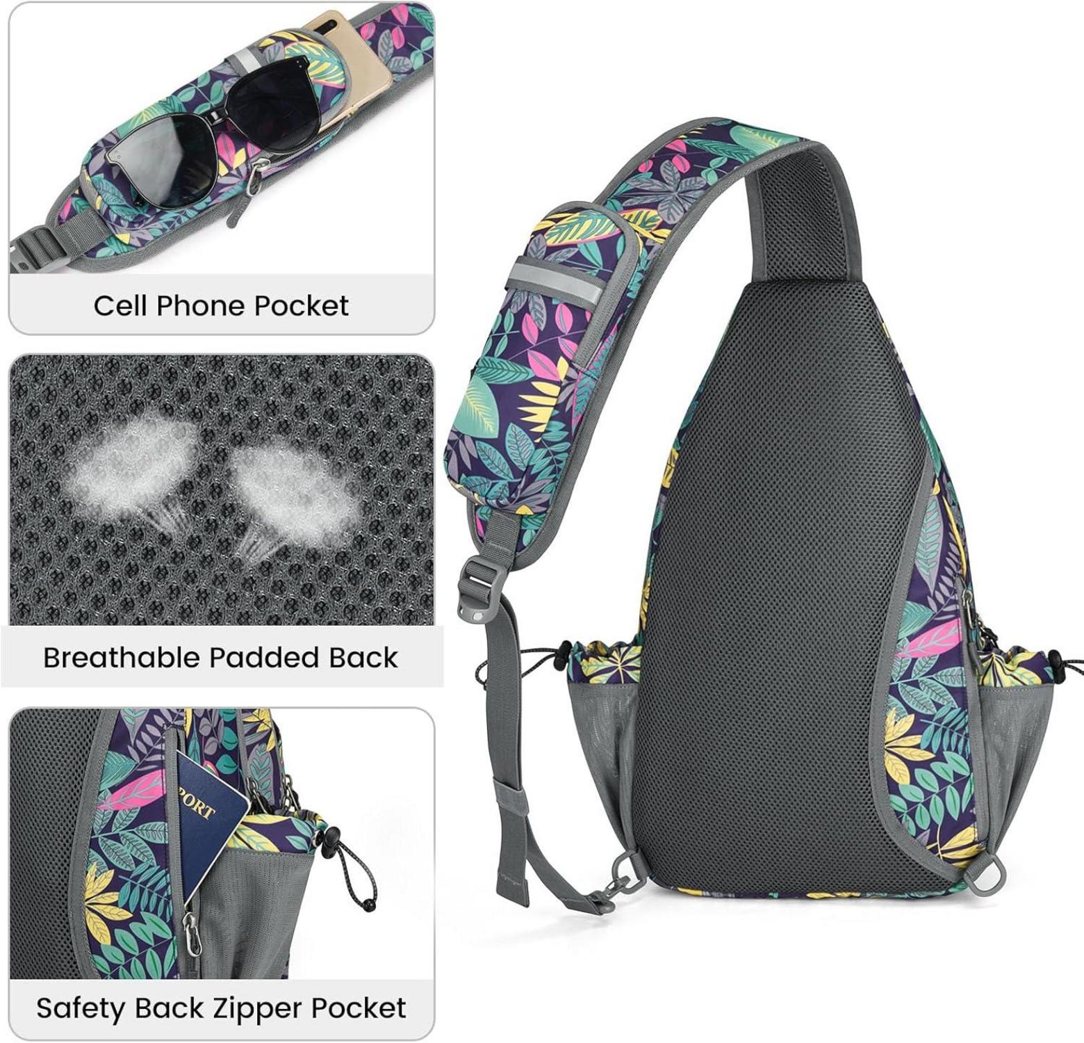 Sport-Schultertasche Pickleball-Tennistasche Sling Bag Ahornblatt Blau