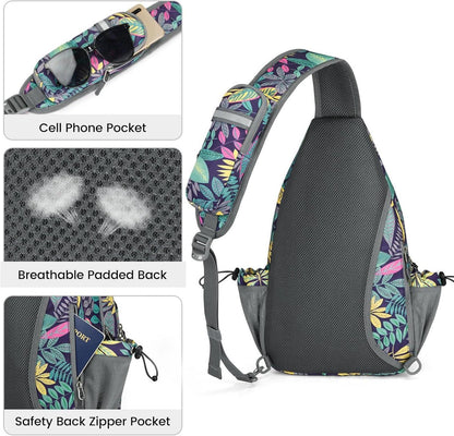 Sport-Schultertasche Pickleball-Tennistasche Sling Bag Ahornblatt Blau