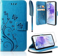 Lederhülle Samsung Galaxy A55 5G Flip Wallet Blau
