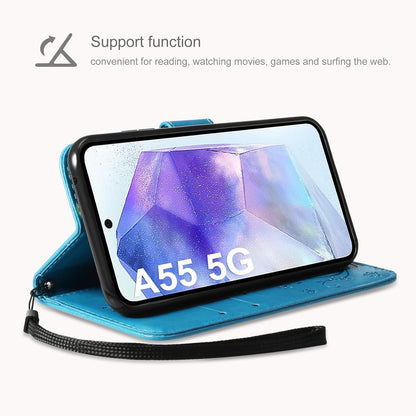 Lederhülle Samsung Galaxy A55 5G Flip Wallet Hülle Blau