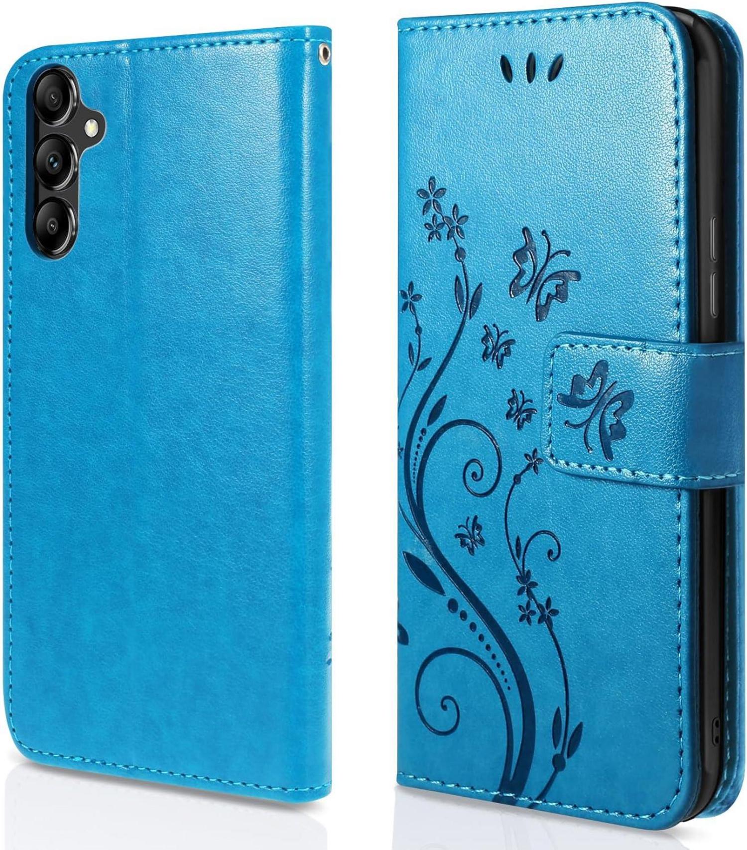 Lederhülle Samsung Galaxy A55 5G Schutzhülle Blau Flip Wallet Case