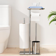 Toilettenpapierhalter Stehend mit Bürste und Ablage
