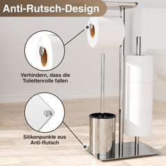 Toilettenpapierhalter Stehend mit Bürste und Ablage