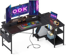 Schreibtisch L Form 147x80cm Weiß USB-Ladeanschluss Gaming Tisch mit