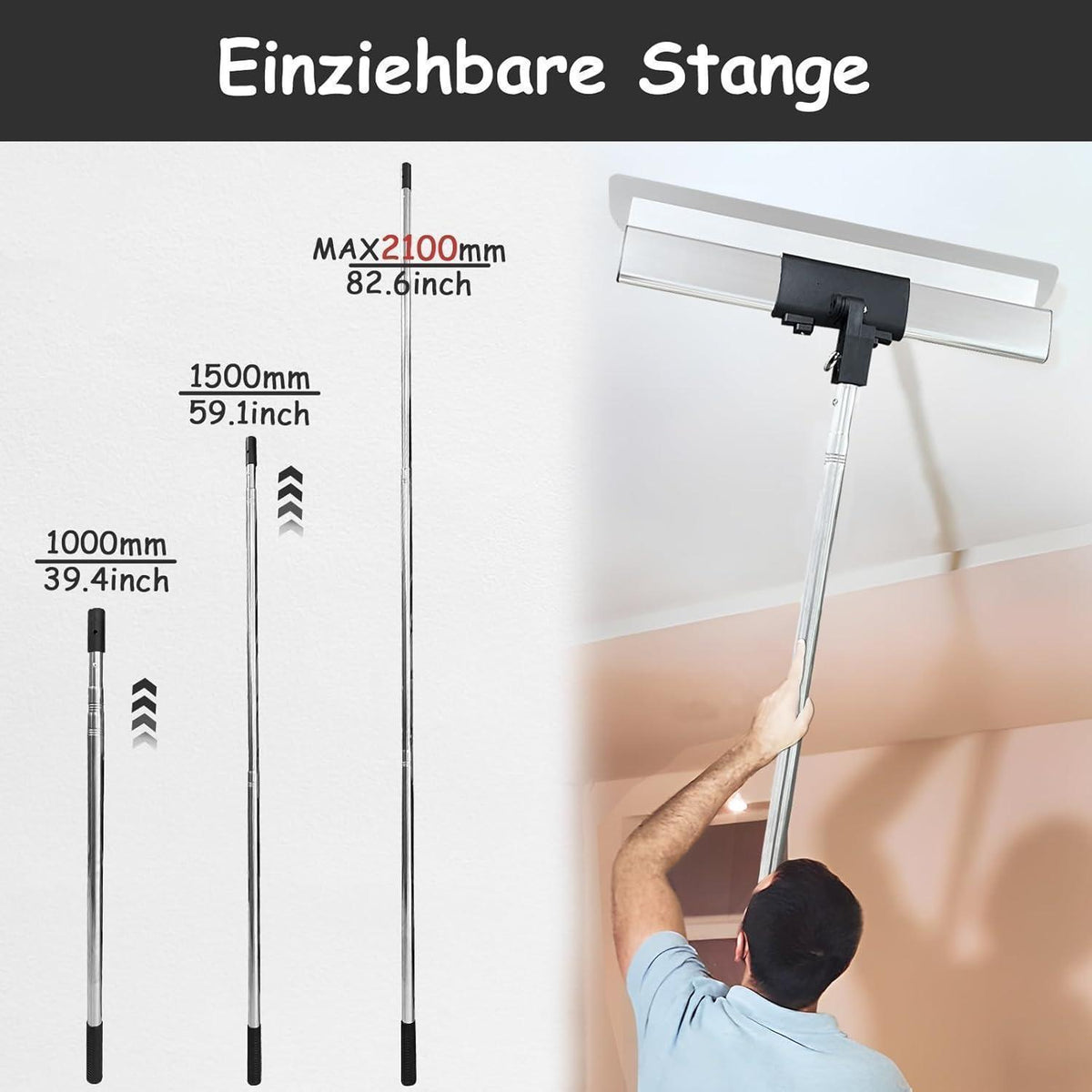 Flächenspachtel Set 23-teilig mit Teleskopstange