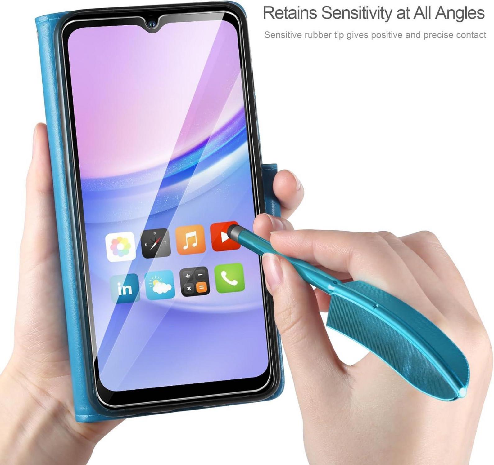 Samsung Galaxy A15 5G Handyhülle Flip Wallet Schutzhülle Blau