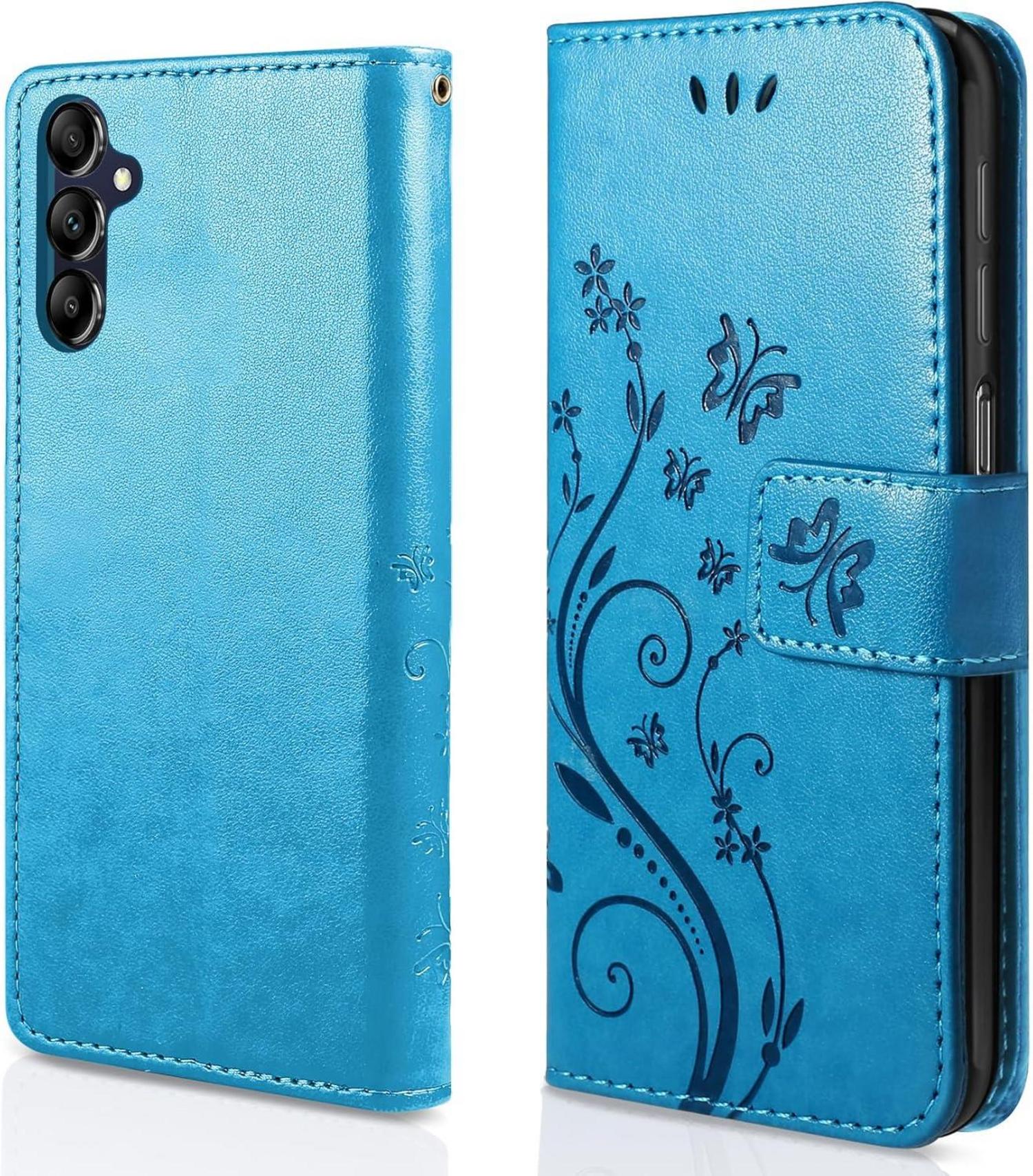 Lederhülle Samsung Galaxy A15 5G/4G Flip Wallet Schutzhülle Blau