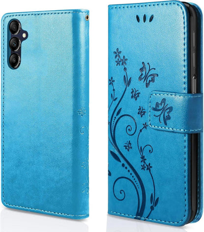 Lederhülle Samsung Galaxy A15 5G/4G Flip Wallet Schutzhülle Blau