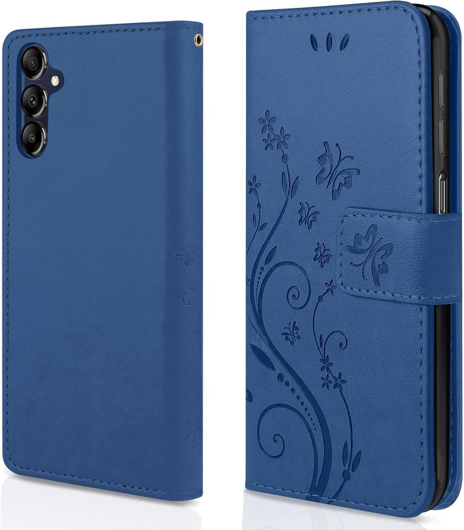 Lederhülle Samsung Galaxy A15 5G/4G Wallet Schutzhülle Blau
