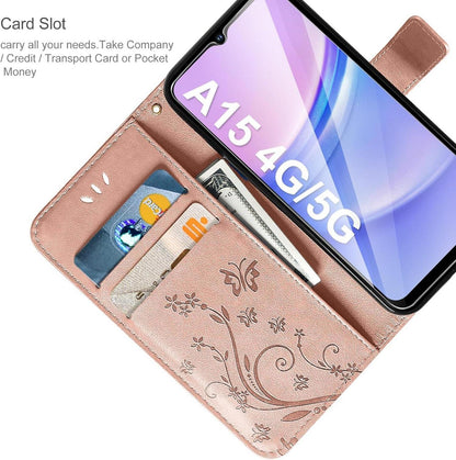 AROYI Samsung Galaxy A15 5G/4G Lederhülle Wallet Case Rose
