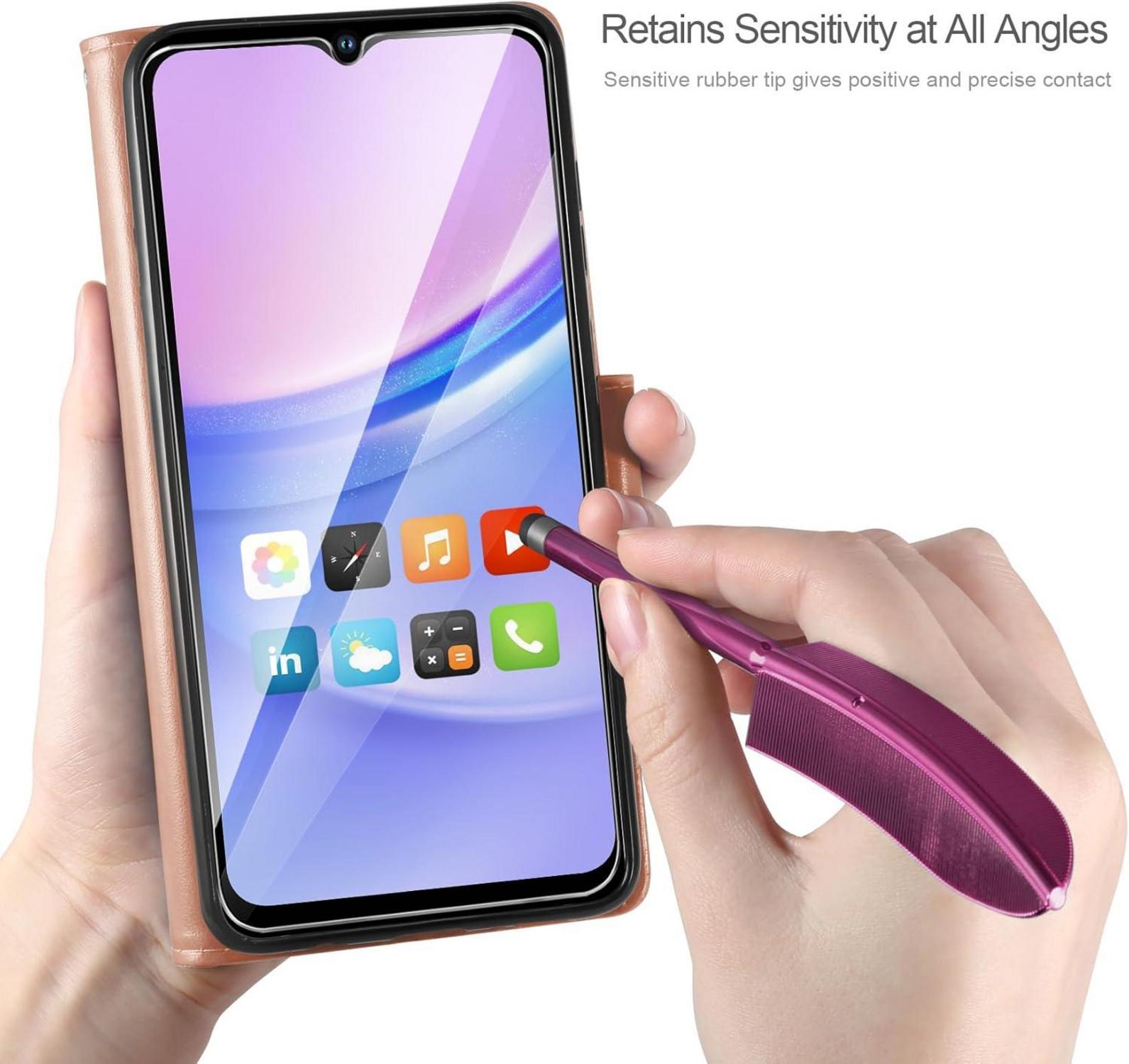 Lederhülle Samsung Galaxy A15 5G/4G Wallet Schutzhülle Schwarz
