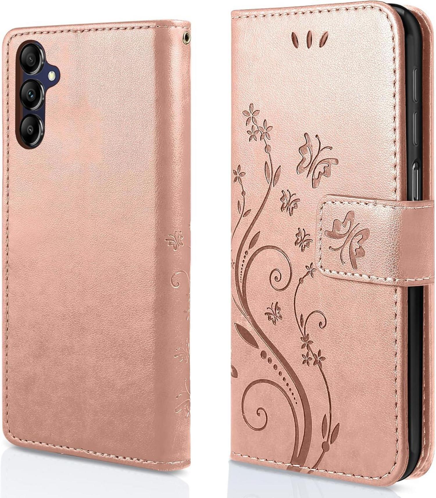 Lederhülle für Samsung Galaxy A15 5G/4G - Wallet Case Roségold