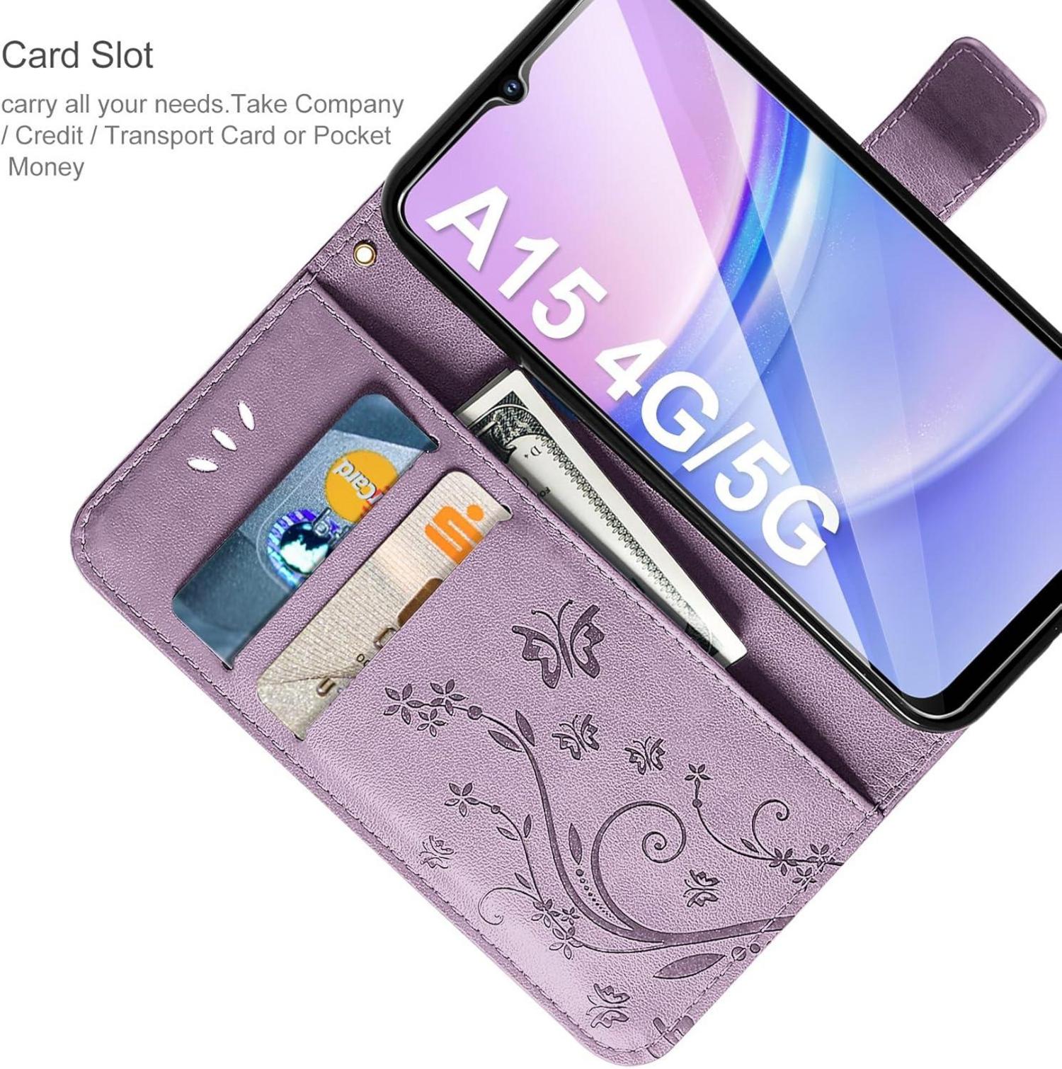 Samsung Galaxy A15 5G/4G Lederhülle Wallet Case Schutzhülle