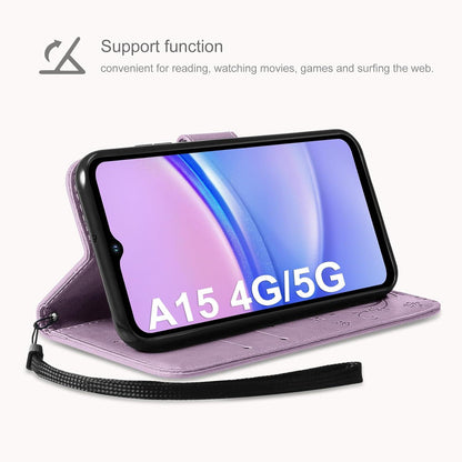 Samsung Galaxy A15 5G/4G Leder Wallet Handyhülle Lila