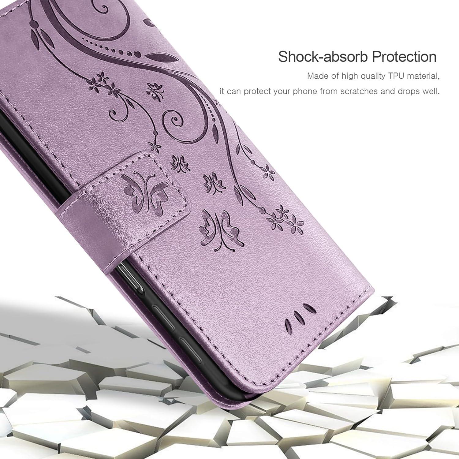 Samsung Galaxy A15 5G/4G Leder Wallet Handyhülle Lila