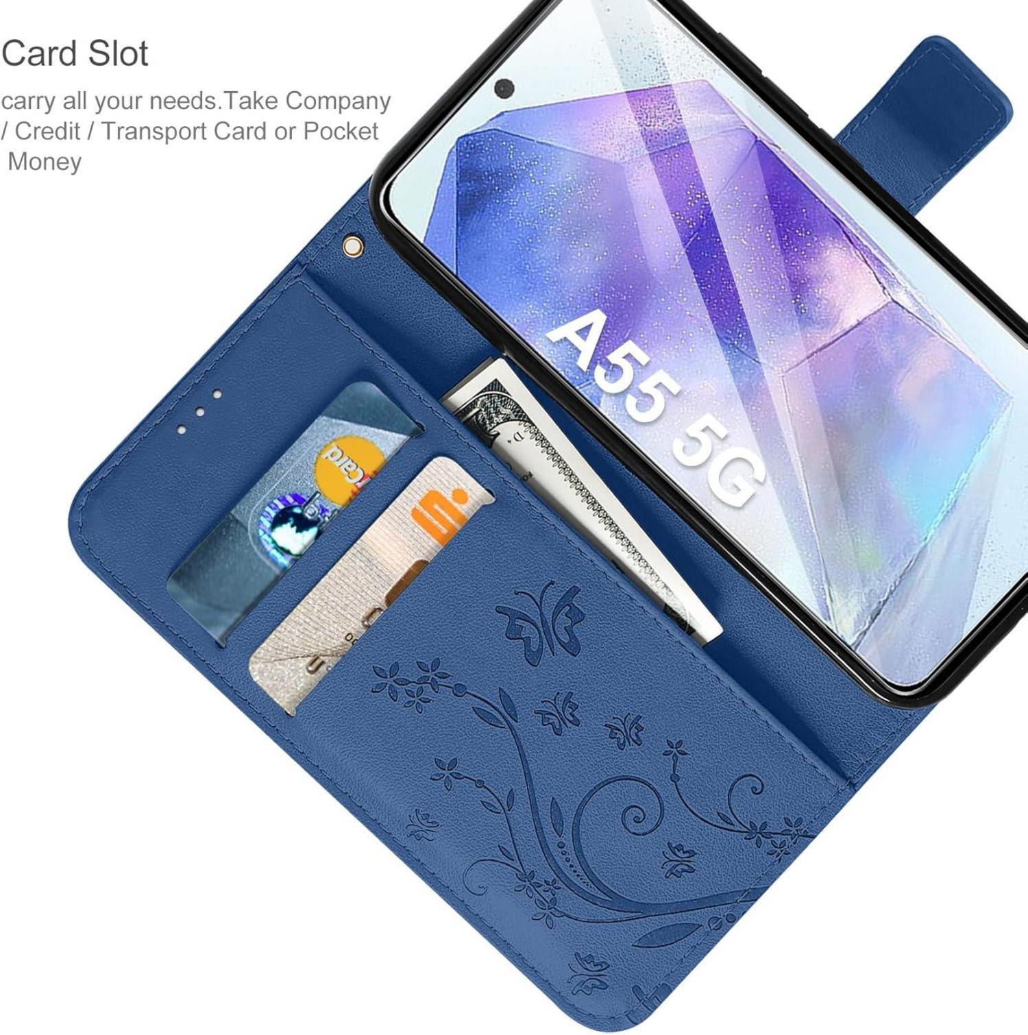 Samsung Galaxy A55 5G Lederhülle Wallet Case mit Schutzfolie