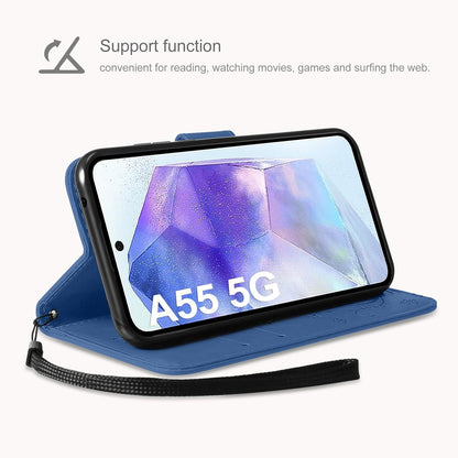 Samsung Galaxy A55 5G Lederhülle Wallet Case Dunkelblau