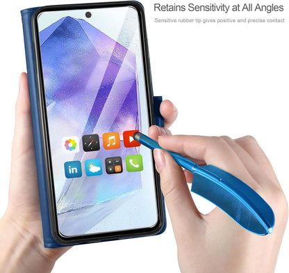 Leder Wallet Hülle Samsung Galaxy A55 5G Dunkelblau Schutzfolie