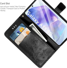 Samsung Galaxy A55 5G Leder Wallet Hülle Schutzfolie Schwarz