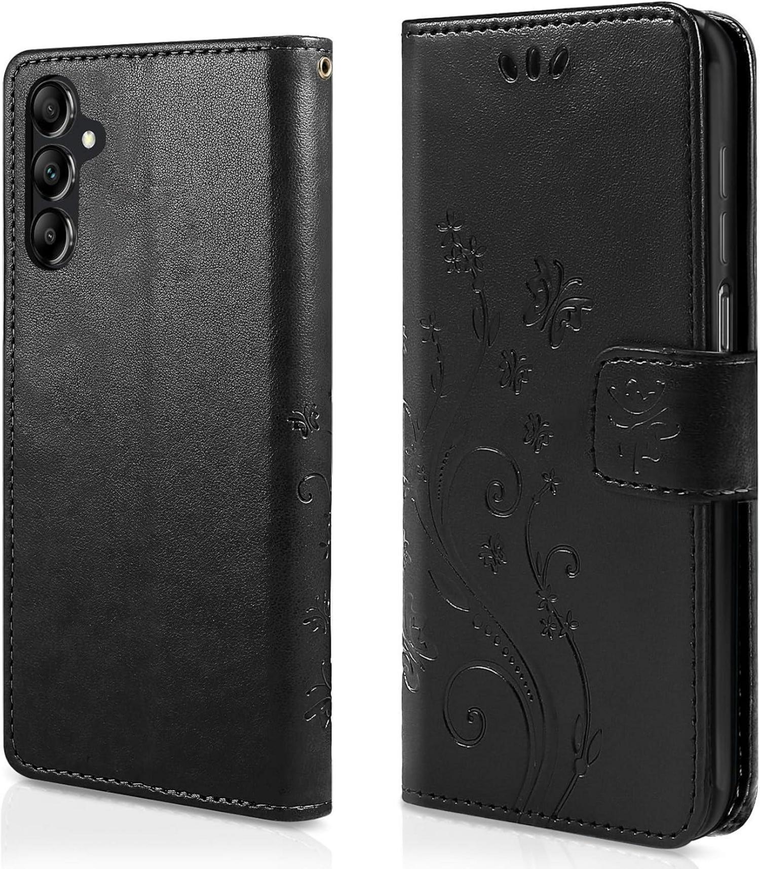 Lederhülle Samsung Galaxy A55 5G Wallet Schutzhülle Schmetterling
