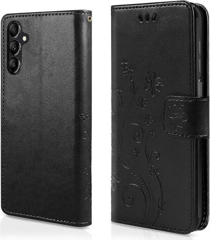 Lederhülle Samsung Galaxy A55 5G Wallet Schutzhülle Schmetterling