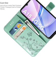 Lederhülle Samsung Galaxy A15 5G Wallet Schutzhülle Minzgrün