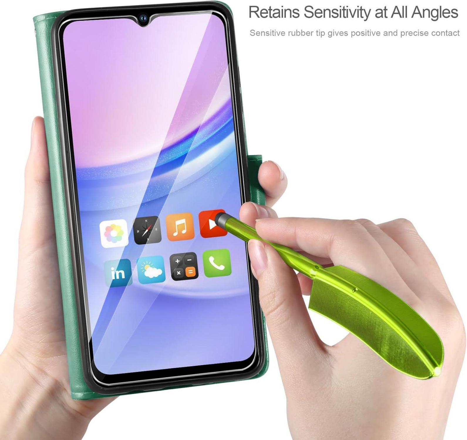 Lederhülle Wallet für Samsung Galaxy A15 5G/4G Minzgrün
