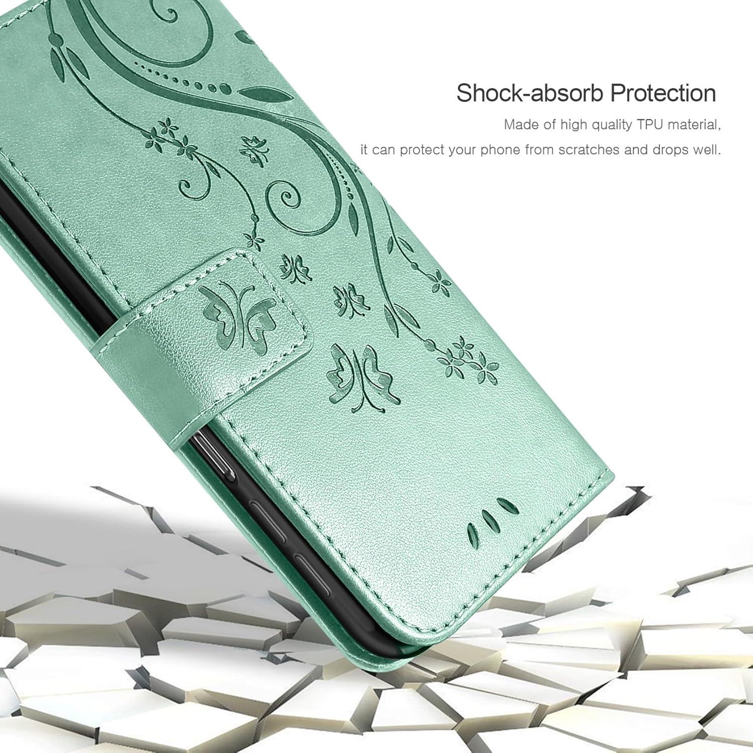 A15 5G/4G Wallet Flip Hülle Schutzhülle Minzgrün