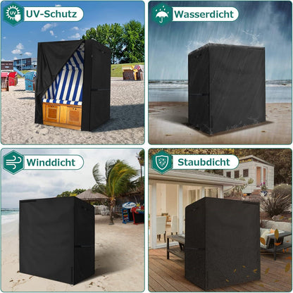 Strandkorb Schutzhülle Winterfest 135x105x175/140cm Oxford Gewebe