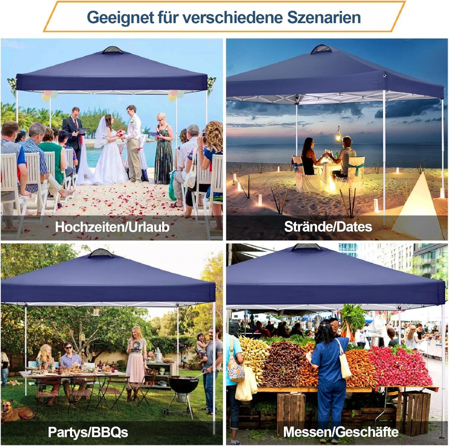 COBIZI Pavillon 3x3 Faltpavillon Wasserdicht Stabil Winterfest