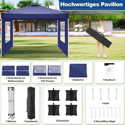 COBIZI Pavillon 3x3 Faltpavillon wasserdicht stabil Winterfest UV-Schutz 50+ geeignet für Camping Strand Garten