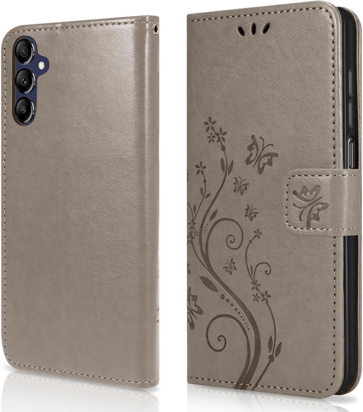 Lederhülle Samsung Galaxy A15 5G/4G Wallet Tasche Grau