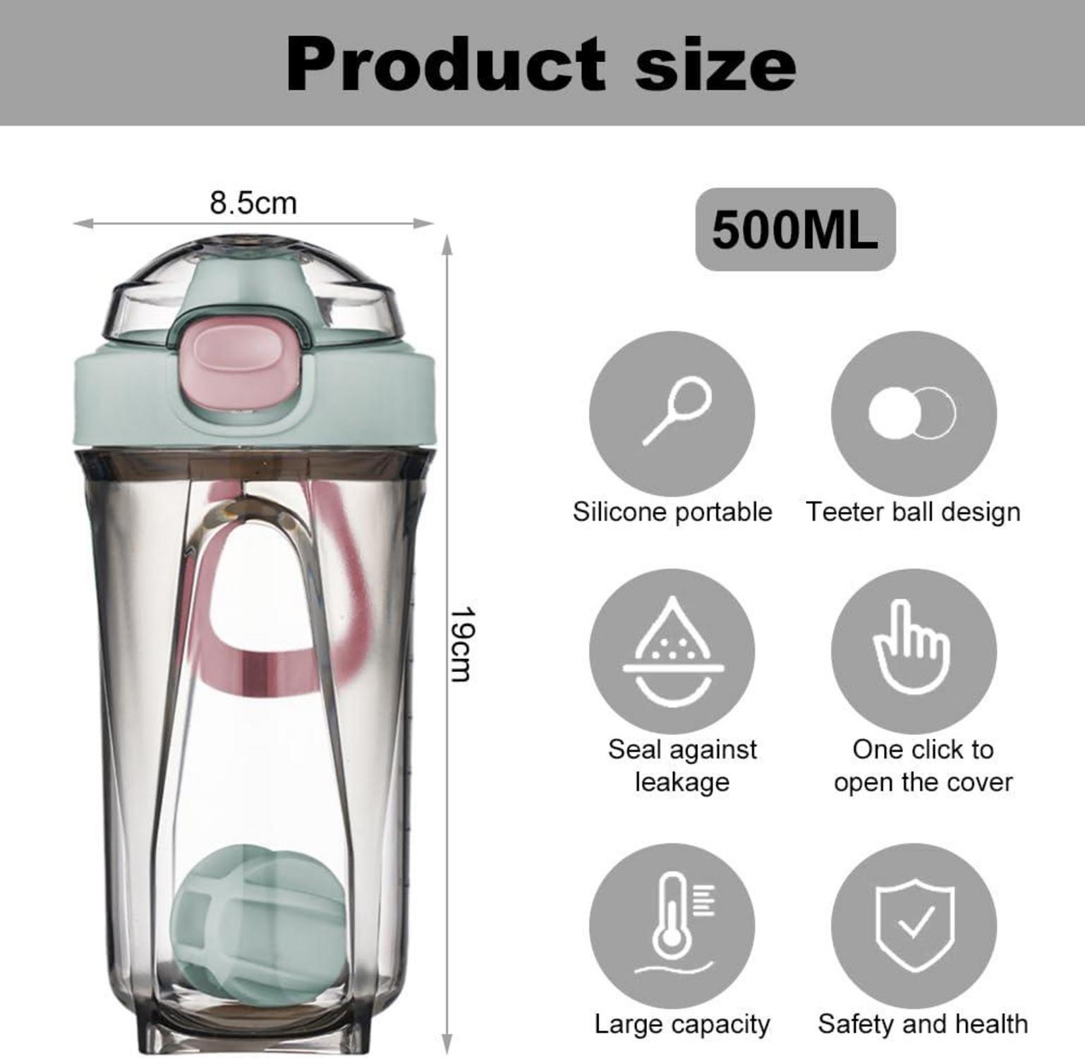 Shaker mit Mixerball und auslaufsicherem Deckel, 500ml, Blau