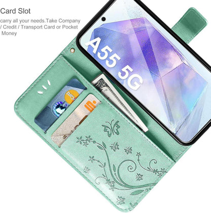 AROYI Samsung Galaxy A55 5G Lederhülle mit Schutzfolie und