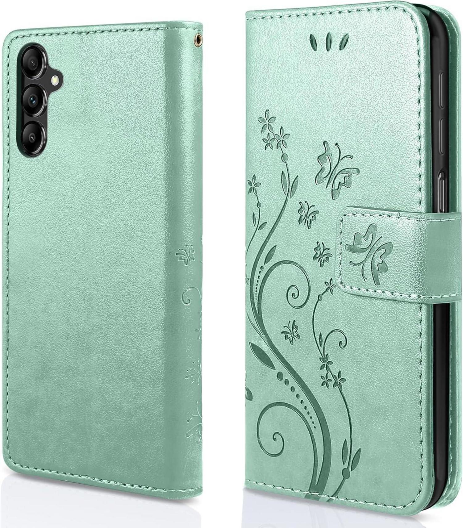 Lederhülle für Samsung Galaxy A55 5G Wallet Case Minzgrün