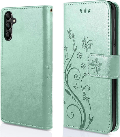 Lederhülle für Samsung Galaxy A55 5G Wallet Case Minzgrün