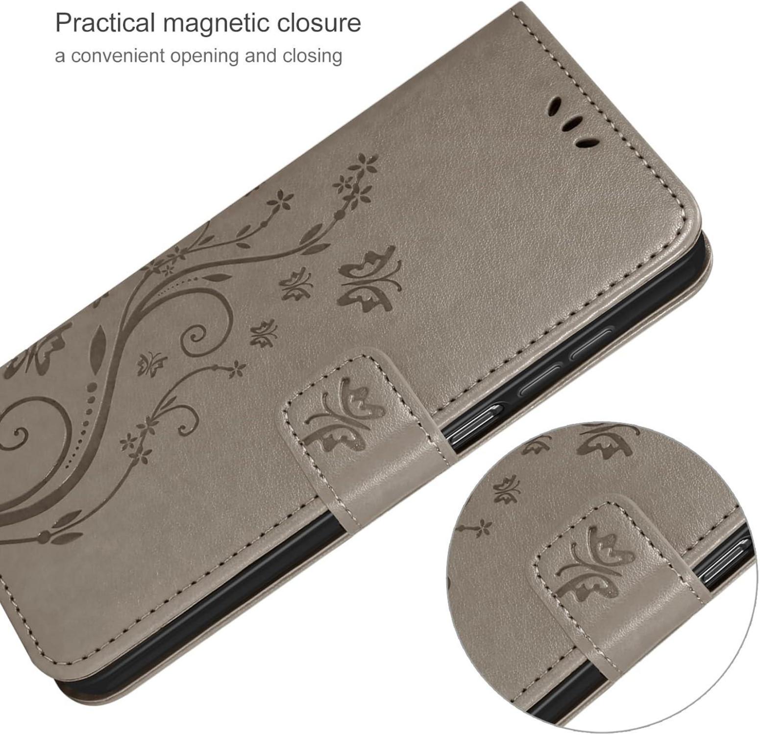 Samsung Galaxy A55 5G Lederhülle Wallet Schutzhülle mit Schutzfolie Grau