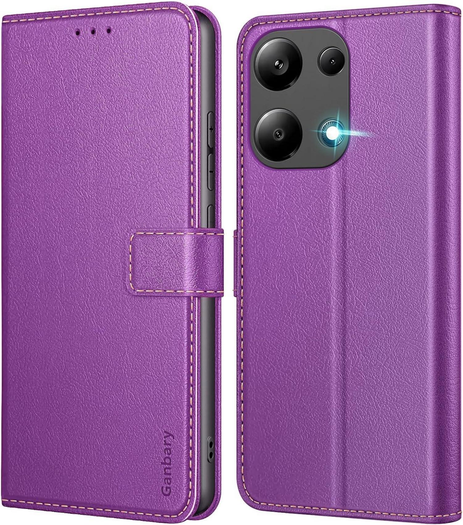 Handyhülle Xiaomi Redmi Note 13 Pro 4G Leder Klapphülle Violett