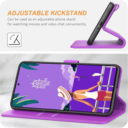 Leder Handyhülle Xiaomi Redmi Note 13 Pro 4G Violett Standfunktion