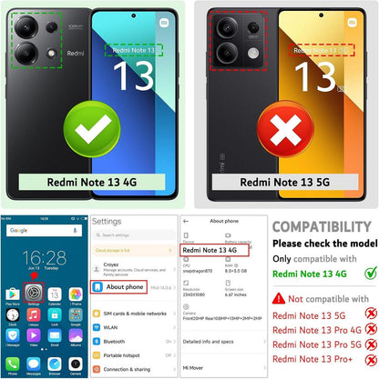 Xiaomi Redmi Note 13 4G Handyhülle Leder Klapphülle Blau