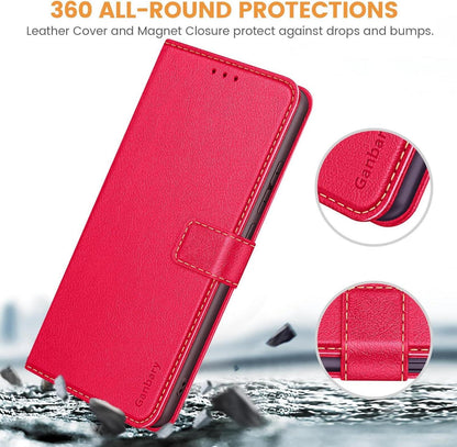Handyhülle Xiaomi Redmi Note 13 Pro 4G Leder Klapphülle Rot