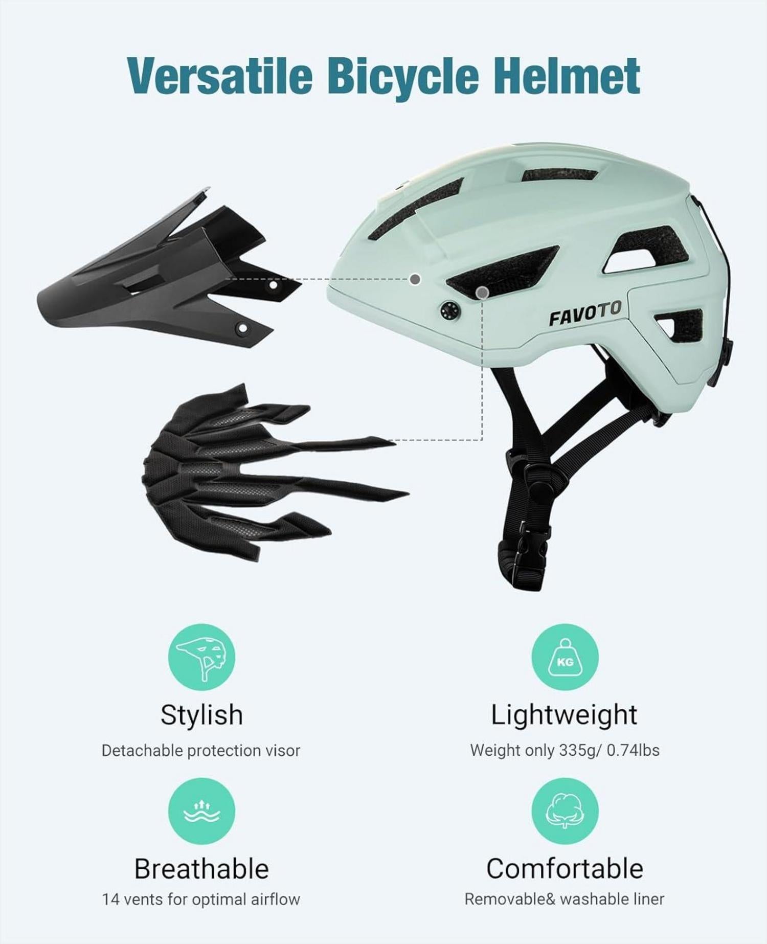 Mountainbike Fahrradhelm mit Schirm Leicht Inmould Technologie für Damen Herren